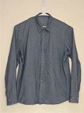 Lululemon Commission Long Sleeve Shirt Mens Blue Quick Oxford Stretch XXL